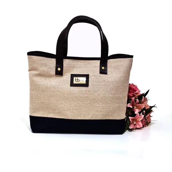 BC9505-Bolsa/ Sacola em Juta e Acabamento em Sintético