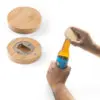 86128-Porta copos em bambu com descapsulador