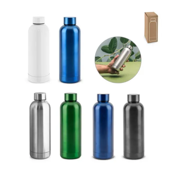 70525-Squeeze em aço inox (90% reciclado) com acabamento em mate metálico 550 mL