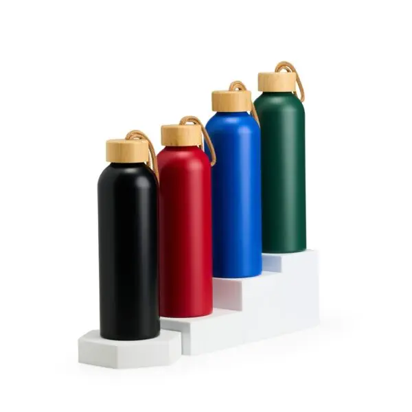 70621-Garrafa de Alumínio com Tampa de Bambu 800ml