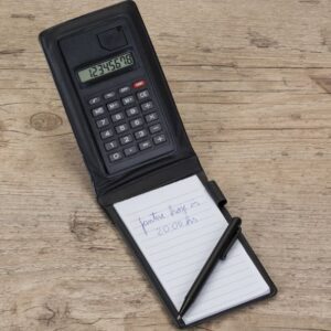 2702-Bloco de Anotações com Calculadora e Caneta