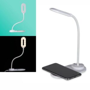 26042-Luminária LED de mesa, articulável e superfície para carregar dispositivos por indução 10W
