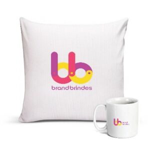 58000-Kit Almofada e Caneca Cerâmica 300 ml Personalizada