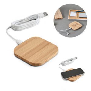 46047-Carregador Wireless em bambu