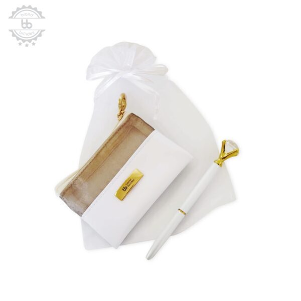 BC9110-Kit Nécessaire Porta Moeda Verniz Londres mais Caneta Metal Diamante