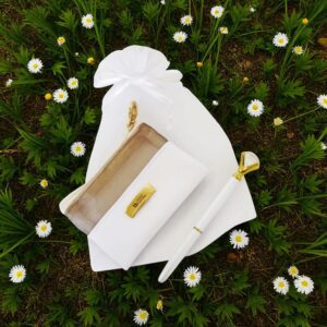 BC9110-Kit Nécessaire Porta Moeda Verniz Londres mais Caneta Metal Diamante