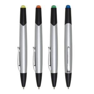 1203-Caneta plástica com marca texto