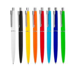 10170-Caneta plástica com clip metálico