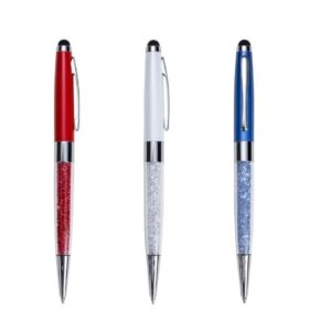 13025-Caneta de metal com touch e cristais Swarovski