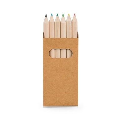 14029-Caixa de cartão com 6 mini lápis de cor