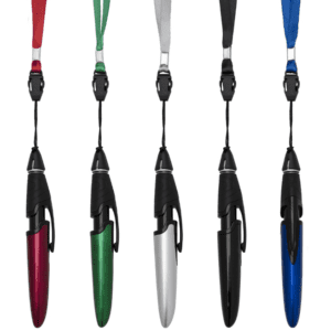 10055-Caneta plástica com cordão