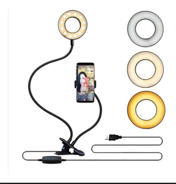26062-Anel Luz Iluminador Led Ring Light Suporte Celular P/ Vídeo