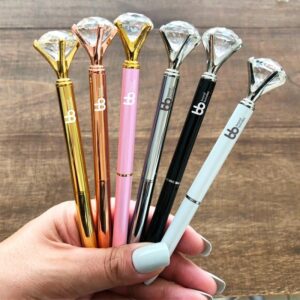 11162-Caneta Metal Elegante Diamante