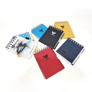 20121-Bloco de Anotações Capa Dura Wire-o com Elástico 11x14 cm