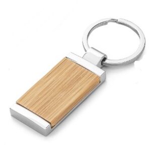 60117-Chaveiro de metal + bambu