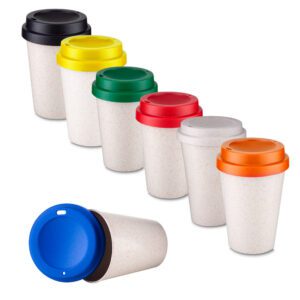 71479-Copo em fibra de arroz e tampa, capacidade 430ml.