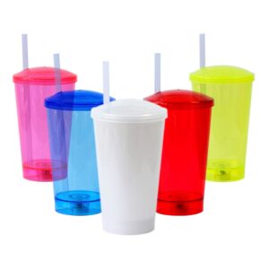 71538-Copo com tampa e canudo 550ml com LED