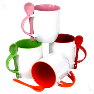 71203-Caneca bicolor com colher 325ml