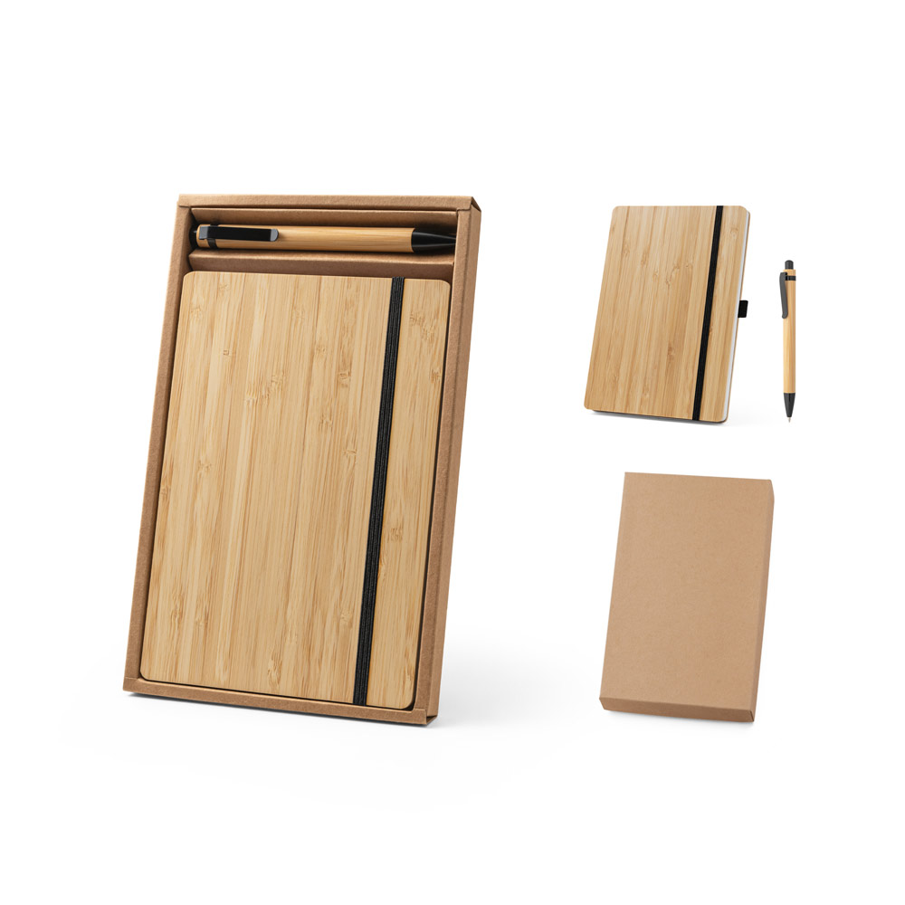 21299-Conjunto de caderno A5 em bambu