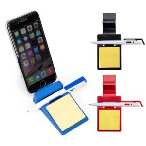 26086-Suporte Plástico Celular com Caneta e Bloquinho