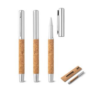 11250-Roller com corpo em aço inox 90% reciclado e cortiça com clipe