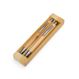 16096-Kit Ecológico Caneta e Lapiseira Bambu