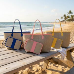 BC95169-Conjunto Sevilha: Sacola e Nécessaire em juta