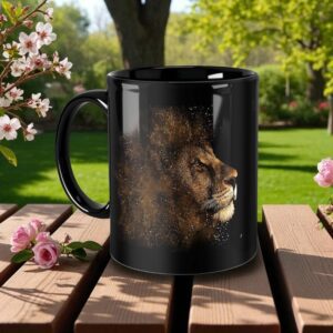 71760-Caneca Cerâmica Preta Tarja Branca 325ml