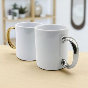 71766-Caneca Cerâmica Alça Espelhada 325ml
