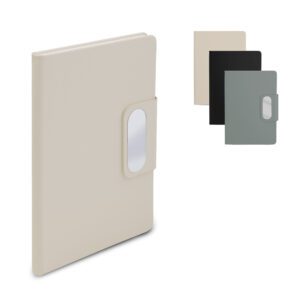 20314-Caderno em PU com placa em metal