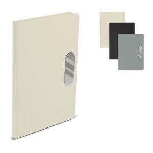 20315-Caderno em PU com placa em metal