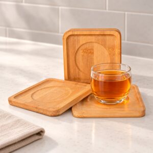 86186 -Kit Porta-Copos Bambu 6 Peças